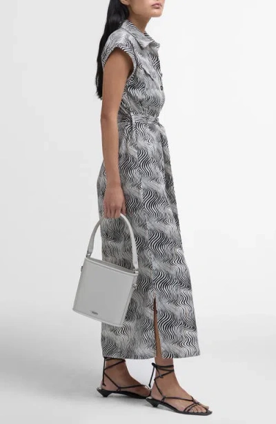 Barbour Romy Cap Sleeve Maxi Shirtdress In Monochrome Print