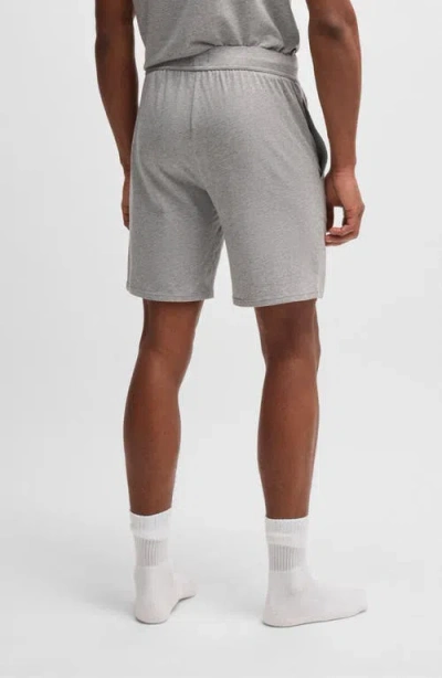 Hugo Boss Boss Unique Drawstring Jersey Lounge Shorts In Medium Grey