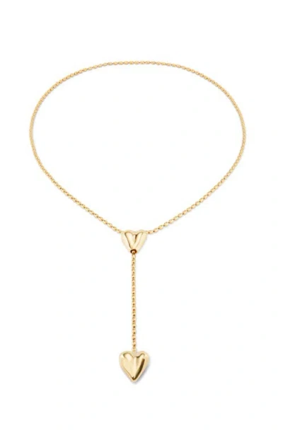 Unode50 18k Gold-plated Chain With Two Hearts, One Adjustable In Gold