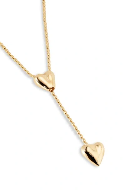Unode50 18k Gold-plated Chain With Two Hearts, One Adjustable In Gold