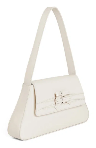 Reformation Noreen Patent Leather Shoulder Bag In Milk Patent