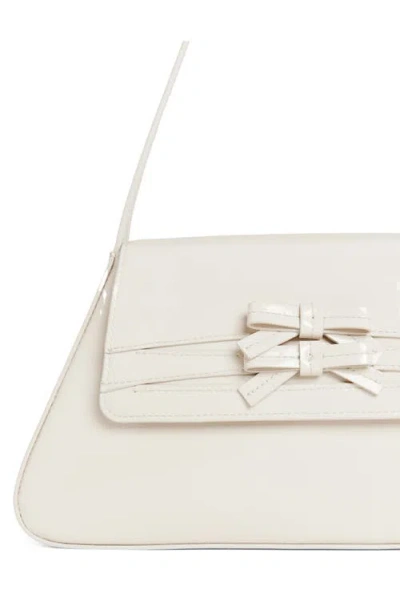 Reformation Noreen Patent Leather Shoulder Bag In Milk Patent