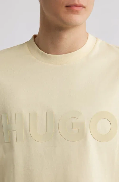Hugo Boss Hugo Dinkee Oversize Logo Graphic T-shirt In Open White