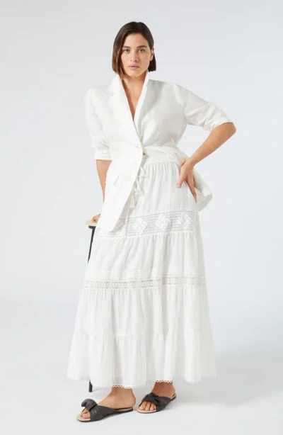 Marina Rinaldi Alarico Tiered Maxi Skirt In Ivory