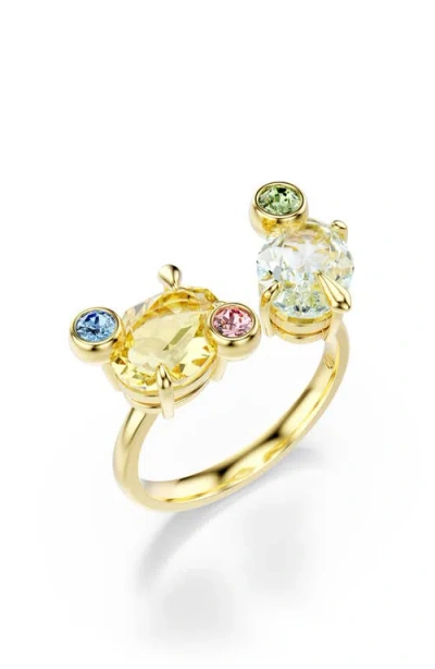 Swarovski Gema Set Of 3 Crystal Rings In Multicolored