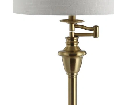 Jonathan Y Cora 60" Metal/glass Led Side Table And Floor Lamp In Brass Gold