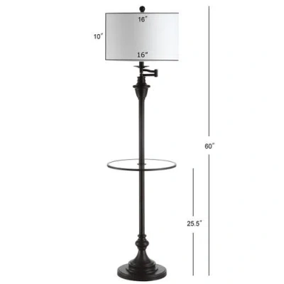 Jonathan Y Cora 60" Metal/glass Led Side Table And Floor Lamp In Oil Rubbed Bronze