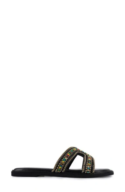 Zigi Artisan Badalona Beaded Slide Sandal In Black