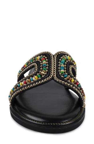 Zigi Artisan Badalona Beaded Slide Sandal In Black