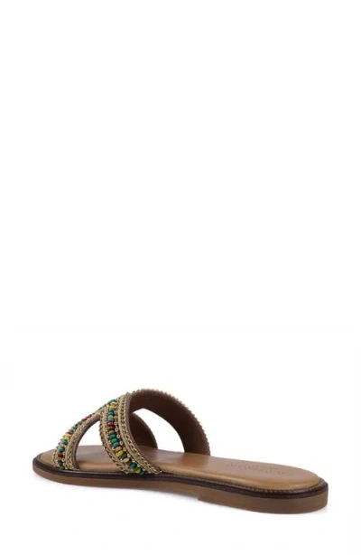 Zigi Artisan Badalona Beaded Slide Sandal In Light Tan