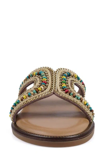 Zigi Artisan Badalona Beaded Slide Sandal In Light Tan