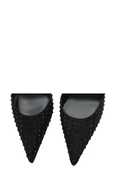 Mango Crystal Ankle Strap Pump In Black
