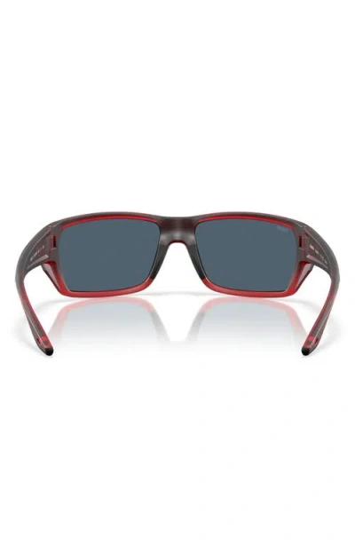 Costa Del Mar Tailfin 60mm Polarized Rectangular Sunglasses In Red Sky/gray 580p