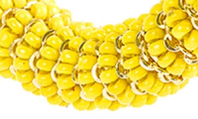 Deepa Gurnani Zareen Beaded Hoop Earrings In Chartreuse