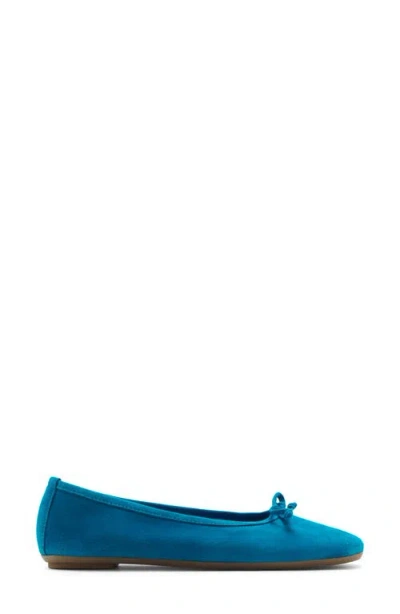 Mango Cap Toe Suede Ballet Flat In Blue