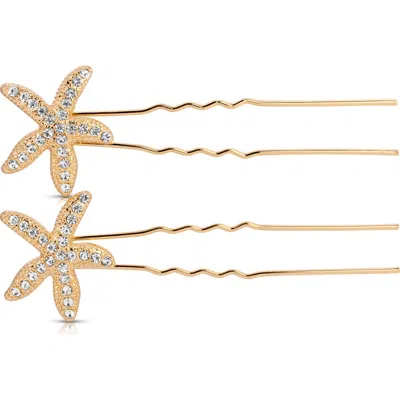 Ettika Sandy Shores Set Of 2 Hair Pins In Gold