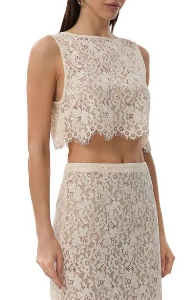 Afrm Caramine Lace Crop Top In Birch