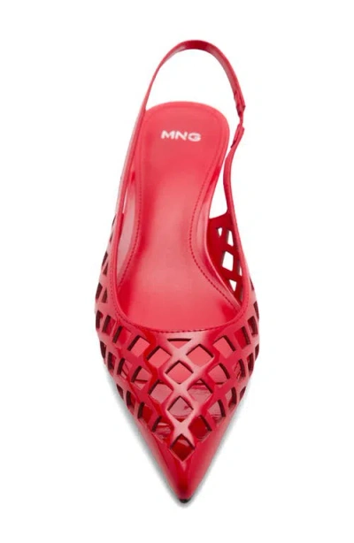 MANGO MANGO LASER CUT POINTED TOE SLINGBACK PUMP 