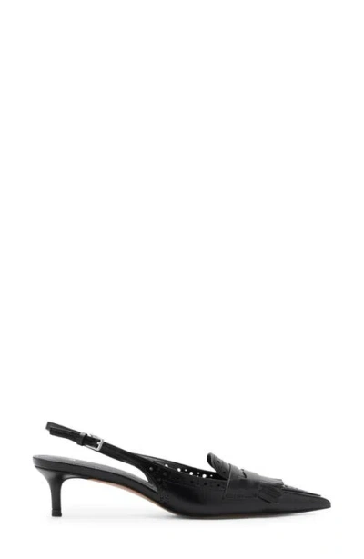 Mango Fringe Slingback Pump In Black