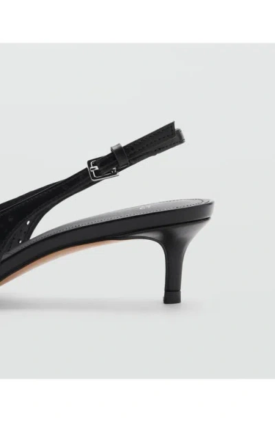 Mango Fringe Slingback Pump In Black
