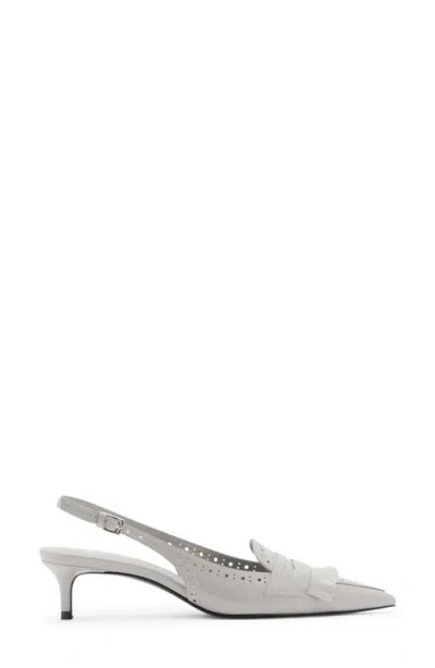 Mango Fringe Slingback Pump In Grey