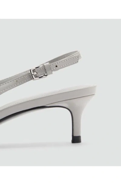 Mango Fringe Slingback Pump In Grey