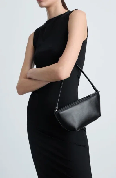 Mango Sleeveless Column Dress In Black