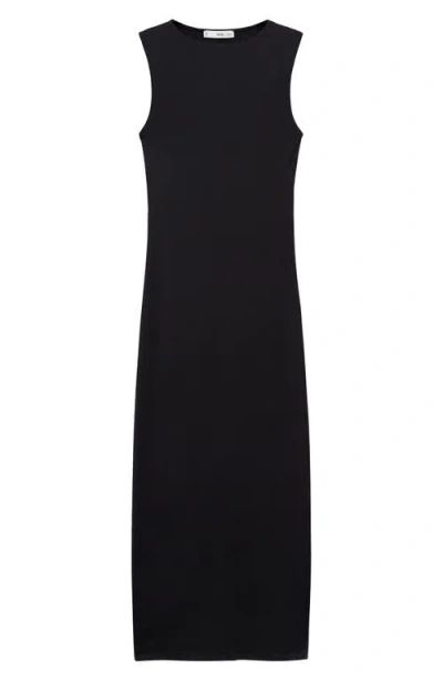 Mango Sleeveless Column Dress In Black