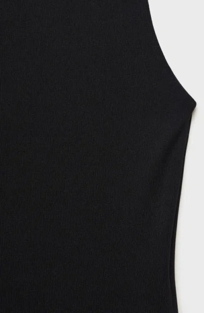 Mango Sleeveless Column Dress In Black