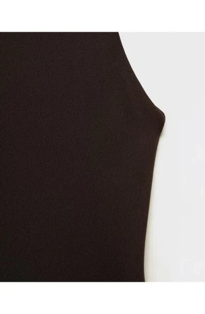 Mango Sleeveless Column Dress In Brown
