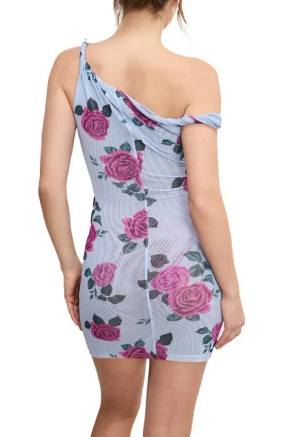 Good American Twist Cover-up Mesh Minidress In Vintage Rose001