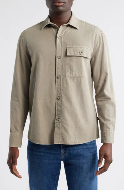 Mavi Jeans Cotton & Linen Button-up Shirt In Roasted Cashew