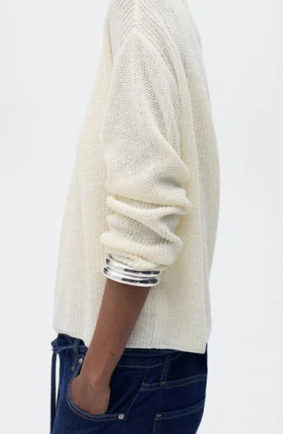 Mango V-neck Sweater In Neutral