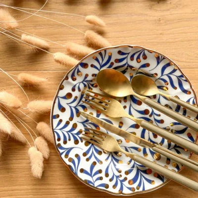Mepra Fantasia Ice Gold Flatware  Set In Sesame