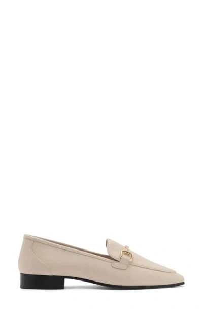 Mango Buckle Leather Apron-toe Flat In Ecru
