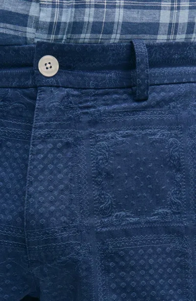 Brooks Brothers Bandana Jacquard Cotton Shorts In Navy Bandana