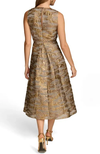 Donna Karan New York Metallic Jacquard Cocktail Midi Dress In Multi