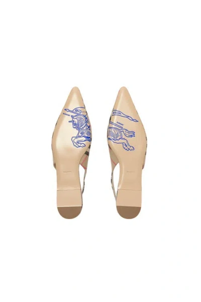 Burberry Check Birdie Slingback Ballerina Flats Women In Sand