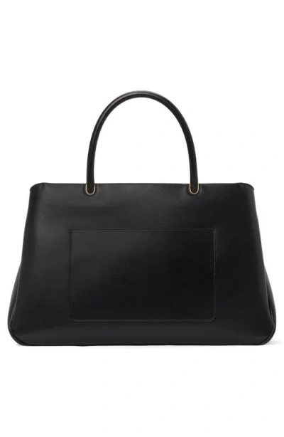 Kate Spade New York Large Grace Fine Grain Leather Satchel In Black