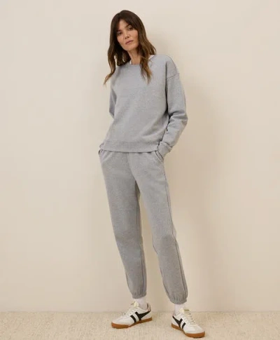 Pact Organic Brushed Fleece Sweatpant In Heather Grey