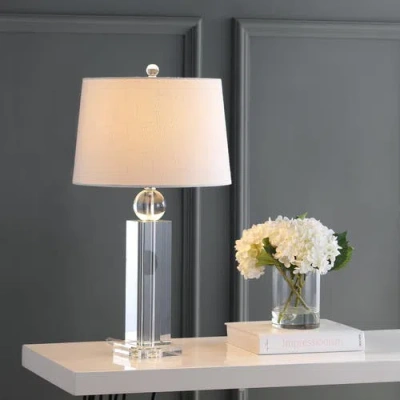 Jonathan Y Charlotte 28.5" Crystal Led Table Lamp, Clear In Clear
