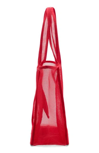 Mango Large Mesh Tote Bag In Red