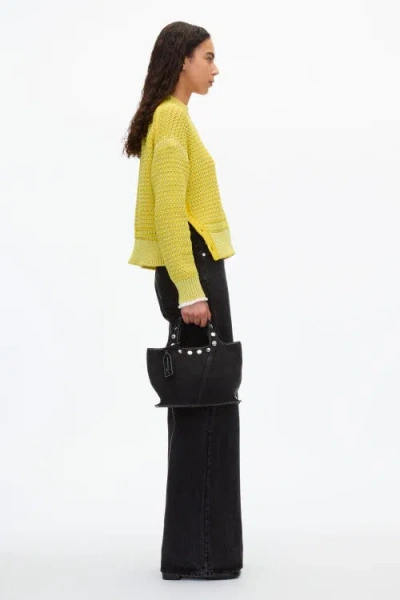 3.1 Phillip Lim Denim Mini Market Tote Bag With Studs In Washed Black Denim