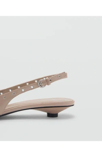 Mango Grommet Pointed Toe Slingback Pump In Ice Grey