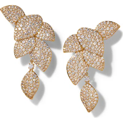 Nadri Starlet Leaf Linear Drop Earrings In Gold