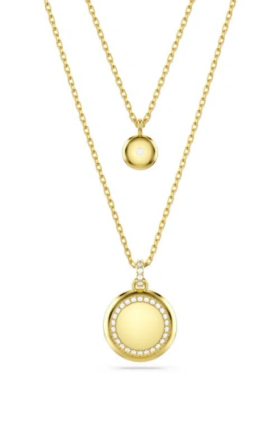 Swarovski Sublima Crystal Pendant Layered Necklace In Gold