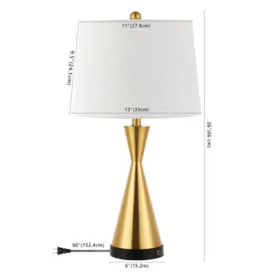 Jonathan Y Colton 26" Classic French Country Iron Led Table Lamp With Usb Charging Port In Brass Gold