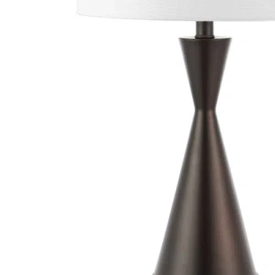 Jonathan Y Colton 26in Set Of 2 French Country Farmhouse Iron Led Table Lamp With Usb Charging Port In Oil Rubbed Bronze