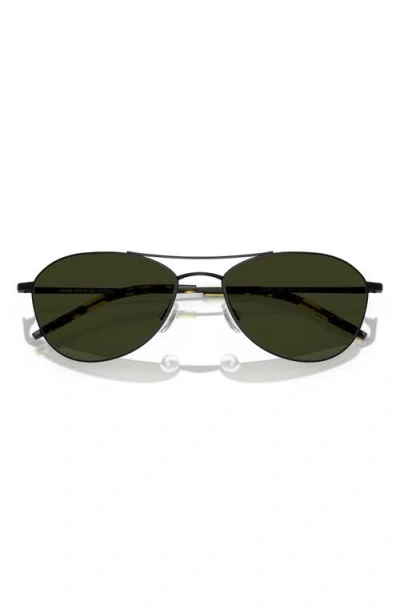 Oliver Peoples 57mm Pilot Polarized Sunglasses In Matte Black/g15 Polar