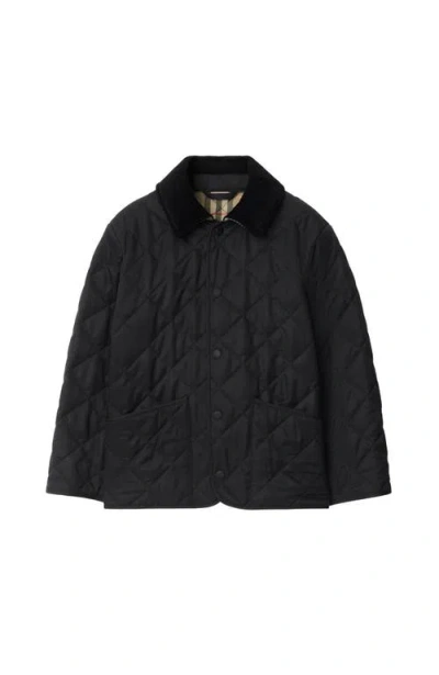 Burberry Quilted Barn Jacket In Black